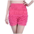 thumbnail image 3 of REALiKUN Womens Bloomers Plush Ruffles Pumpkin Pants Bottom Shorts Pink S, 3 of 8