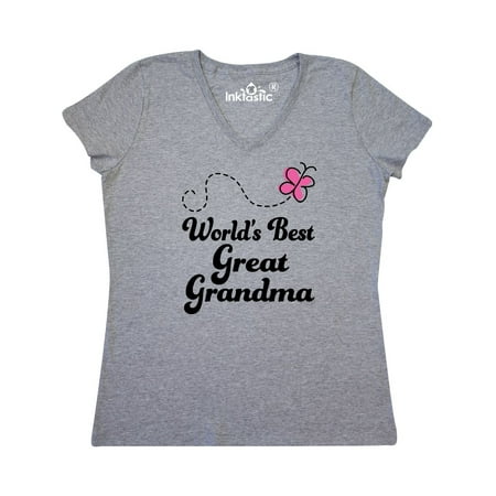 Worlds Best Great Grandma Gift Women's V-Neck
