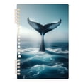 thumbnail image 2 of Whale Tail Sea Ring Binder Notebook Journey Note Diary College Ruled Spiral Notebook Study Loose Leaf Paper A5 60 Pages, 2 of 8