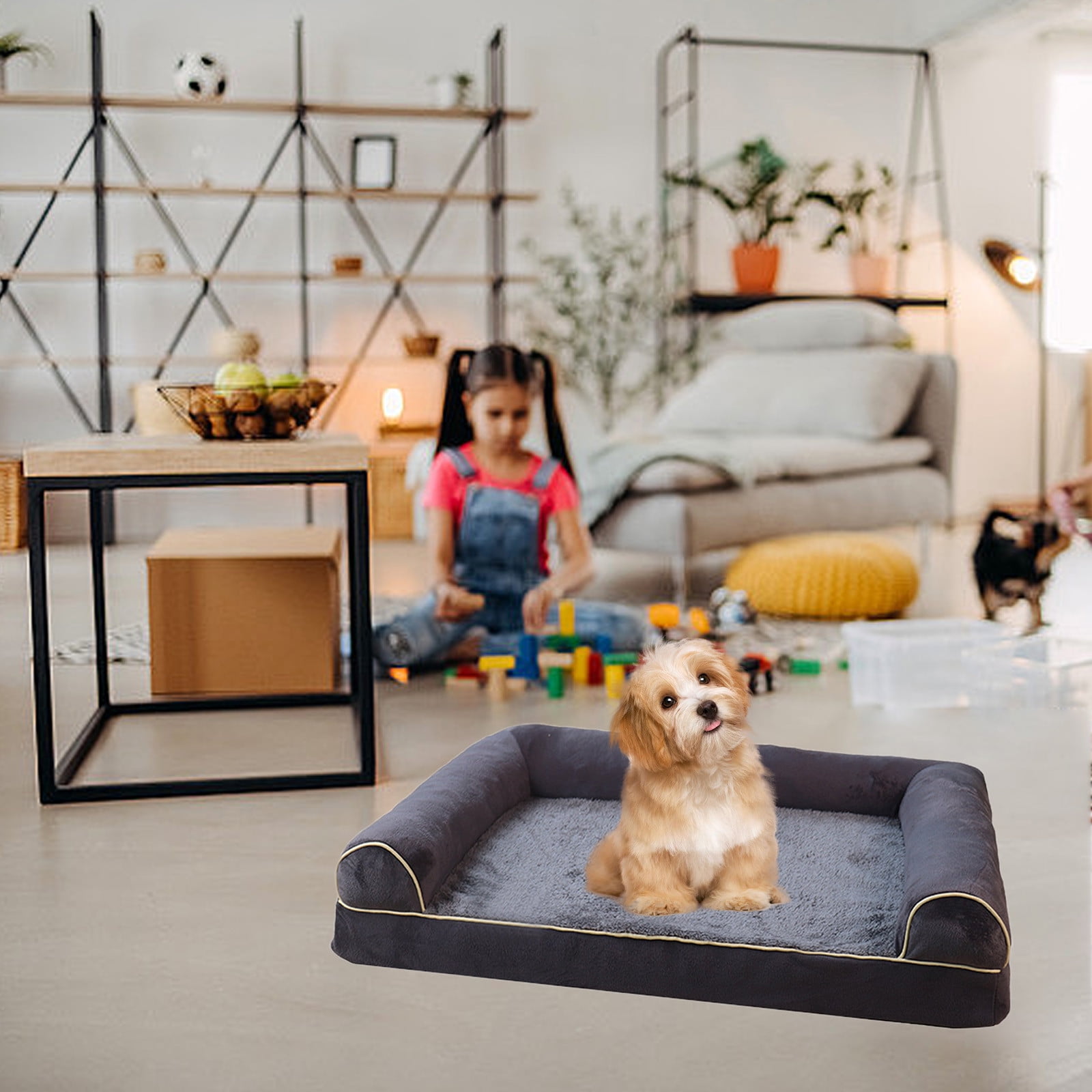 Vadktai Dog Cooling Bed, Summer Sleeping Cool Ice Silk Bed for Small Dogs & Cats, Breathable Washable Pet Beds with Non-Slip Bottom