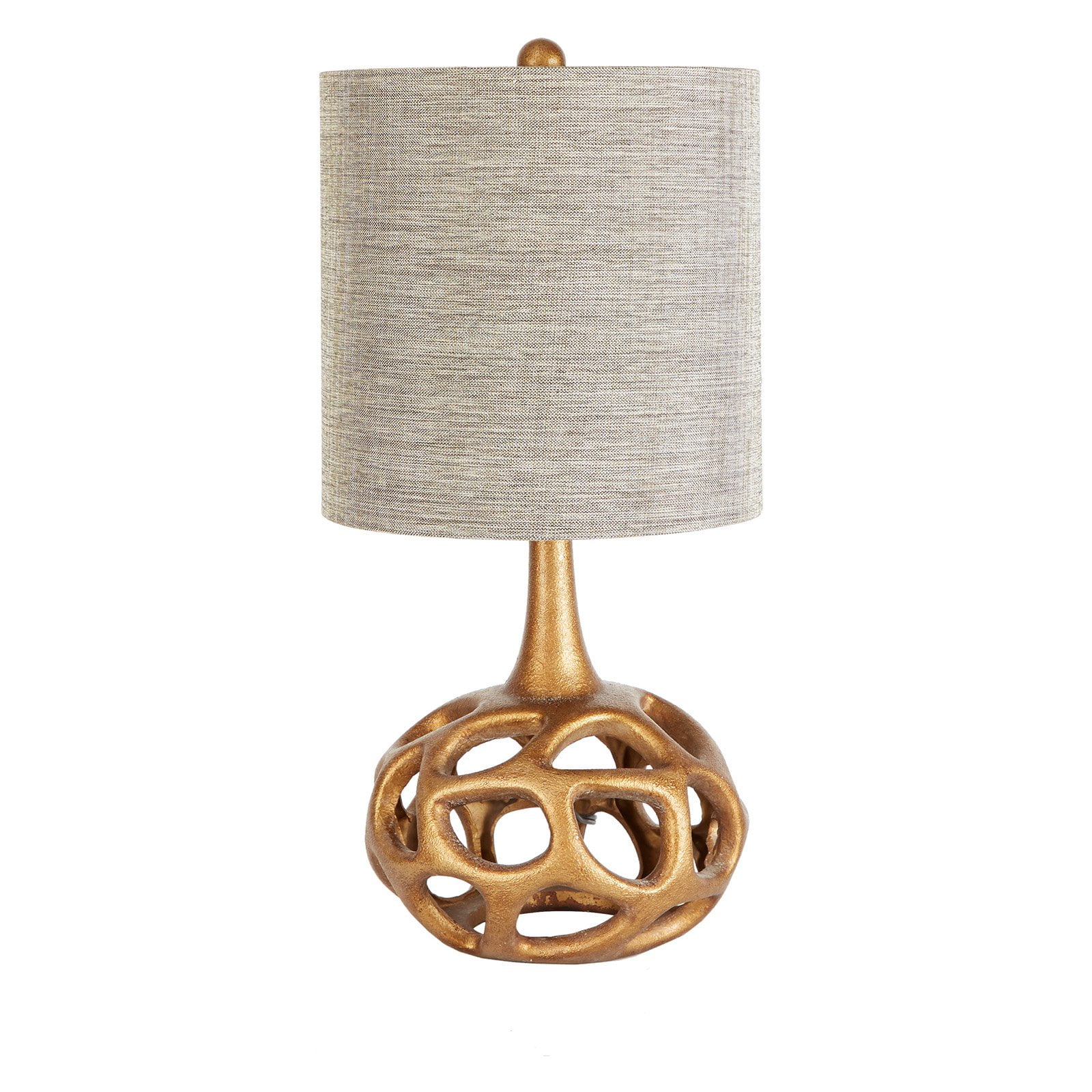 gold and grey table lamp