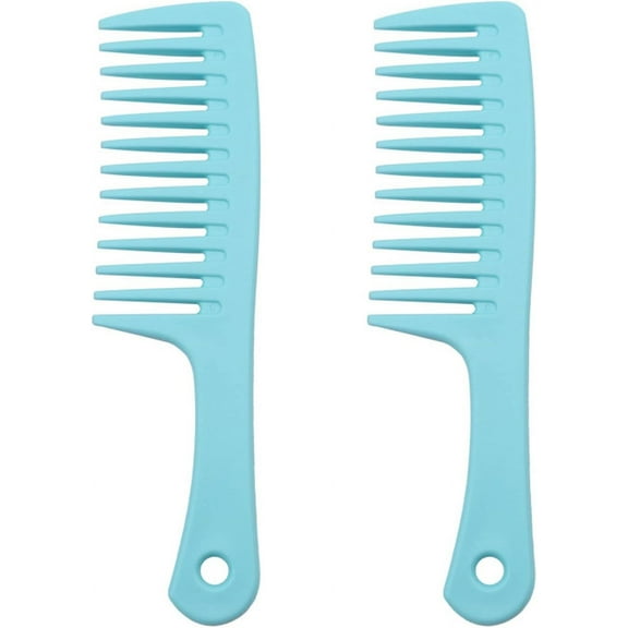 2Pcs Wide Tooth Comb Detangling Comb Paddle Hair Comb Large Hair Detangling Comb For Long Oily Curly Thick Hair Salon Styling Comb For Women (blue)