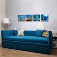 thumbnail image 6 of Tropical Ocean Coral Reef Dolphin Fish Underwater Canvas Wall Art for Living Room Beach Posters Under The Sea World Life Marine Animal Sea Turtle Picture Prints Bedroom Home Decorations 14x14 4 Piece, 6 of 6
