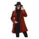 thumbnail image 4 of Gabardina Larga Abrigo Elegante Felpa Cruzada De Para Mujer, 4 of 6