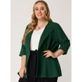 thumbnail image 2 of GRACE & GRANDEUR Women's Plus Size Blazers Ruffle V Neck Button Ruched Casual Peplum Blazer  3X Dark Green, 2 of 4
