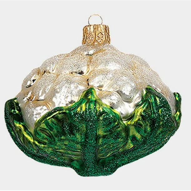 Cauliflower Polish Mouth Blown Glass Christmas Ornament Vegetable Food