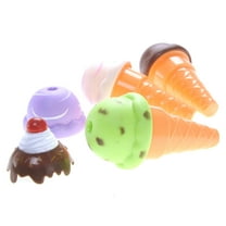 Sweet Treats 10 Pieces Ice Cream Parlor Plastic Play Food Set, Ice Creams (Multi-color)