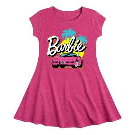 

Barbie - Classic Retro Malibu - Pink Convertible - Toddler And Youth Girls Fit And Flare Dress