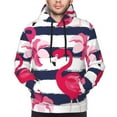 thumbnail image 4 of Bingfone Pink Flamingos Men'S Drawstring Hoodie Long Sleeve Pocket Sweatshirts-Small, 4 of 9