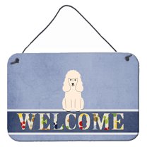 Carolines Treasures BB5651DS812 Poodle White Welcome Wall or Door Hanging Prints