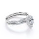 thumbnail image 3 of JeenMata Anillo de Bodas con Diseño de Halo Pavé Moissanita en Forma de Lágrima de 1,25 Quilates, Cuerpo Retorcido Infinito, Baño de Oro Blanco de 18 K sobre Plata, 3 of 6
