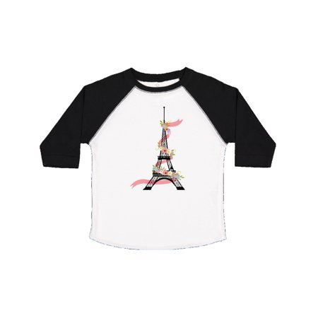 

Inktastic Eiffel Tower with Pink Ribbon and Flowers Gift Toddler Boy or Toddler Girl T-Shirt