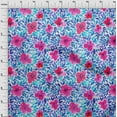 thumbnail image 4 of oneOone Cotton Poplin Medium Blue Fabric Florals Craft Projects Decor Fabric Printed By The Yard 56 Inch Wide, 4 of 6