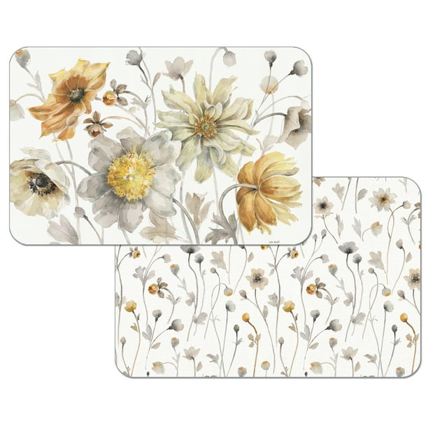 WipeClean Reversible Decofoam Placemats, Fields of Gold, Set of 2