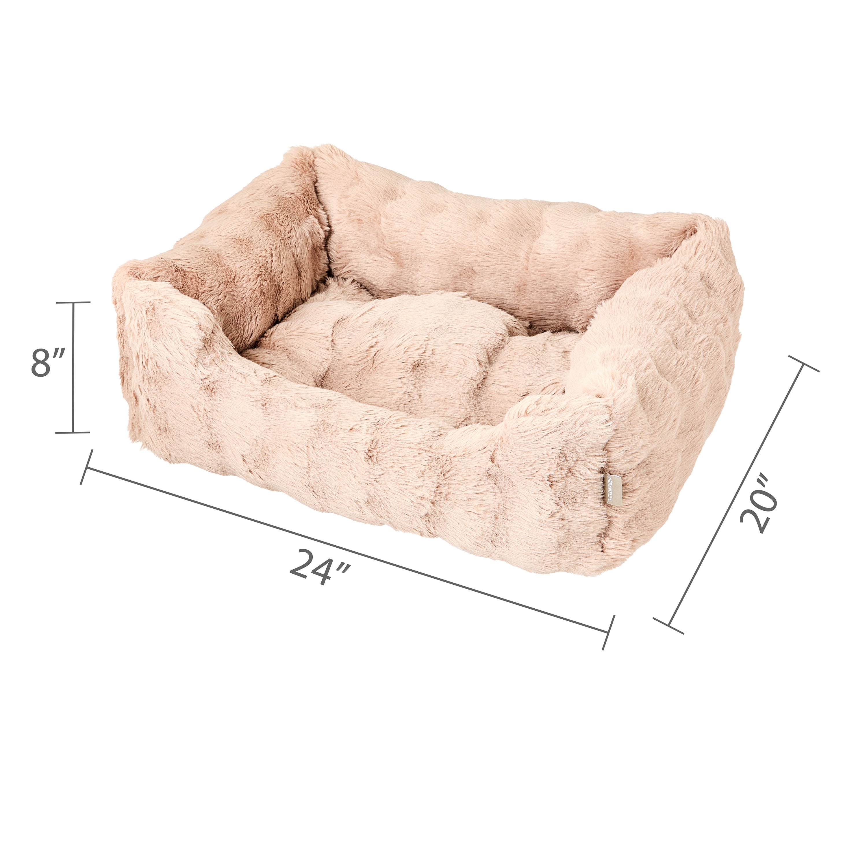Vibrant Life Medium Bubble Faux Fur Orthopedic Cuddler Pet Bed, Tan, 24" x 20"