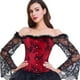 thumbnail image 4 of Corsé de encaje Steampunk para mujer, corsé con hombros descubiertos y falda alta y baja, ropa de fiesta, 4 of 6