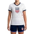 thumbnail image 2 of Icon Sports Official Licensed U.S. Soccer 4 Star USWNT Player’s Women's Game Day Shirt Tee - Adult Soccer Gear - Rodman, White, Red, X-Large, 2 of 9