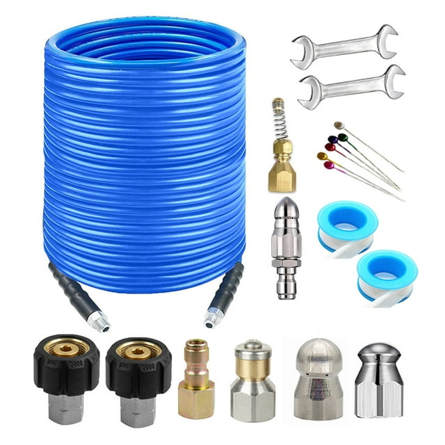 iMeshbean 150ft 1/4 inch NPT Sewer Jetter Nozzles Kit 5800PSI High