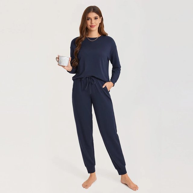 DOBREVA-Conjunto de pijama para mujer, de 2 piezas ropa de dormir, suave, de manga larga, para Navidad y Halloween