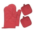 thumbnail image 2 of Konghyp 4 Oven Mitts and Pot Supports – Heat Resistant Oven Mitts with a 500-Degree Capacity, Long Non-Slip Gloves Made from Recycled Cotton, Ideal for Safe Baking and Cooking in the Kitchen, 2 of 5