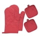 thumbnail image 1 of Juego de 4 Manoplas y Agarraderas para Horno | Guantes Resistentes Al Calor Hasta 260 °C | Agarre Antideslizante de Gel de Sílice | Guantes de Cocina Largos y Protectores con Presillas | Seguridad pa, 1 of 5
