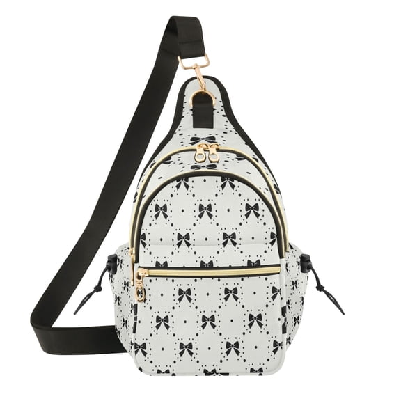Women Crossbody Bag Fashion White Dotbow Printed Sling Bags Shoulder for Women