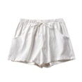 thumbnail image 5 of Summer Women Cotton Linen Shorts High Waist Shorts Short Pants Women Fashion Casual Sports Shorts Female S-3XL, 5 of 6