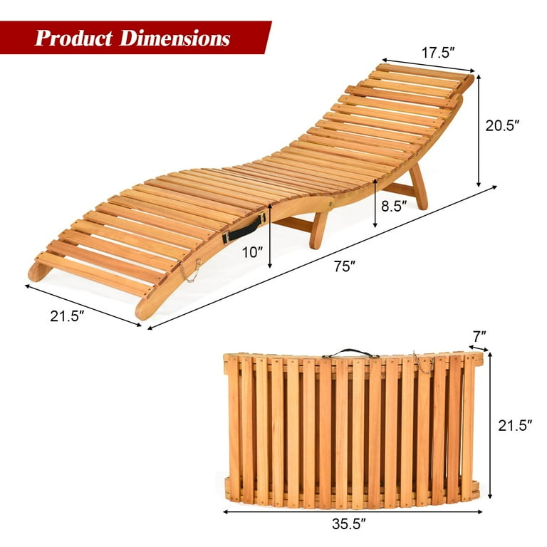 Folding best sale wooden lounger