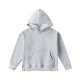 thumbnail image 3 of Kids Pullover Hoodie Sweatshirt Long Sleeve Hooded Top with Front Pocket for Boys and Girls Schoolwear Casual Outfit, 3 of 3