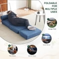 thumbnail image 3 of Tabaray Folding Sofa Bed, 4 in 1 Sleeper Chair, Portable Futon Sofa with Pillow, Foldable Single Sofa Bed for Living Room, Dorm, Guest Use, Home Office, Apartment, Game Room, Blue, 3 of 7