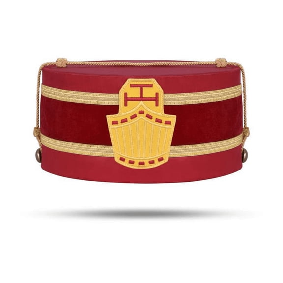 High Priest Royal Arch Masonic Chapter Crown Cap - Red Velvet & Gold Rope