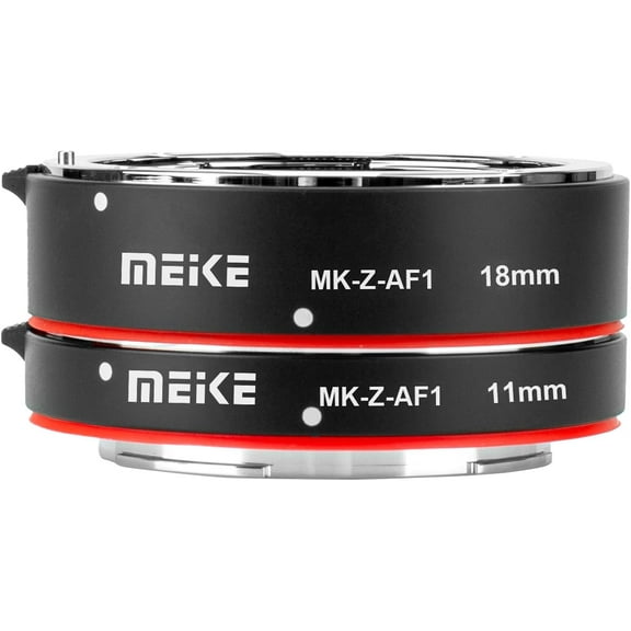 Meike MK-Z-AF1 11mm 18mm Full Frame Macro Metal AF Auto Focus Extension Tube Adapter Ring Kit Compatible with Nikon Z Series Cameras Z5 Z6 Z7