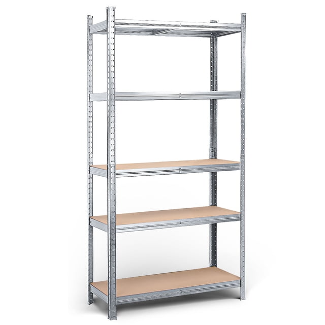 MasterSpec 5-Tier Heavy Duty Steel Storage Rack, 70x35x15 in, 1930 lb Capacity, Boltless Adjustable, Silver