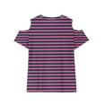 thumbnail image 5 of Gfyviroh Toddler Girl Cotton T-shirts Crewneck Cold Shoulder Tees Short Sleeve Summer Stripes Tops,Sizes 3-12Y, 5 of 5