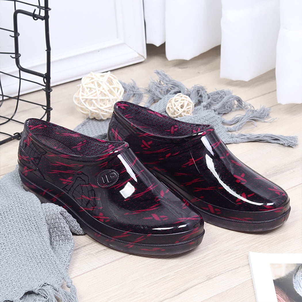 Garden Rain Shoes Printed Waterproof Nonslip Rainy Shoes Rain
