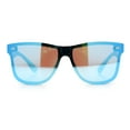 thumbnail image 5 of Kush Premium Mens Shield Horn Rim Mirror Lens Sunglasses Black Blue Mirror, 5 of 9