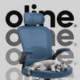 thumbnail image 6 of Oline ErgoAir Ergonomic Office Chair – Adjustable Lumbar Support, Flip-Up Armrests, Mesh Computer Desk Chair, Swivel Rolling Executive Gaming Chair for Home & Office (Navy Blue), 6 of 10