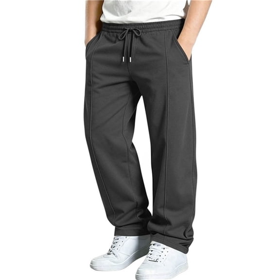 CYRBOKO Boys Fleece Lined Sweatpants, Thermal Elastic Drawstring Waist Fall Winter Casual Athletic Pants with Pockets Dark Gray Size 10-12 T