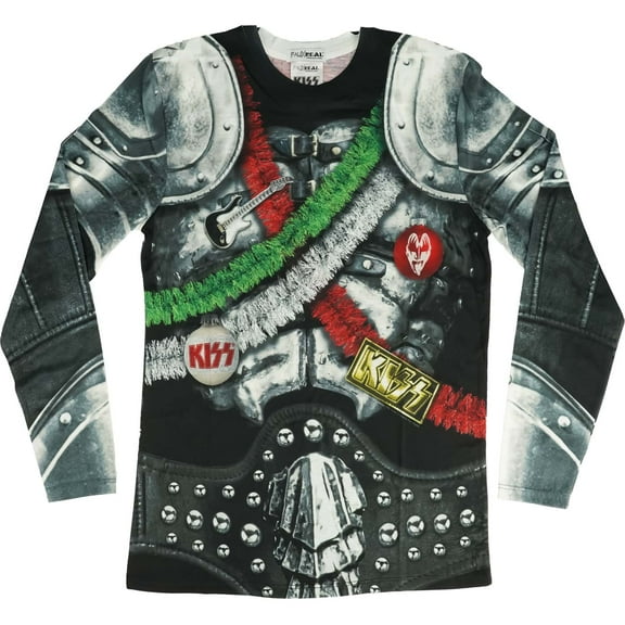 Men's KISS The Demon Ugly Xmas Long Sleeve Small Multi