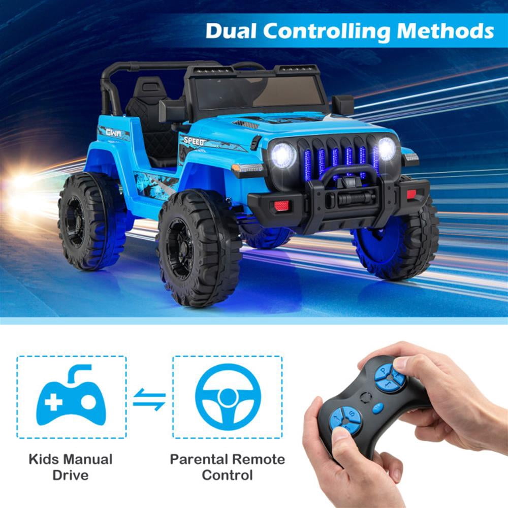CIPACHO 12V Kids Ride-on Jeep Car with 2.4 G Remote Control, Kids Toys, Gift for Boys Girls-Blue