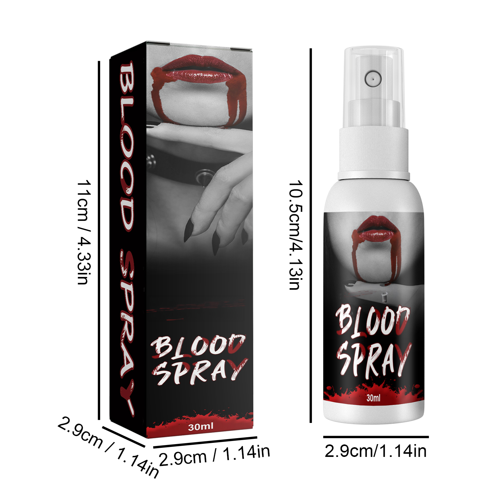 Alvantor Halloween Fake Blood Spray, Realistic SFX Makeup for Halloween Vampire Zombie Costume, Washable Red, 1.01fl.oz
