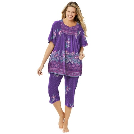 

Dreams & Co. Women s Plus Size Capri Lounge Set