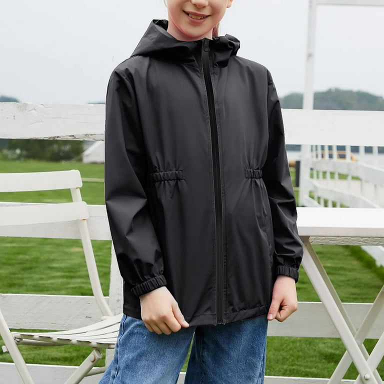 Girls Rain Jackets Kids Raincoat Waterproof Coats Lightweight