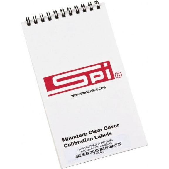 140 Count Miniature Clear Cover SPI Calibration Labels, 1" x 5/8", Red Print