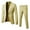 Khaki, variant on tasrioml 2Pcs/Set Men Slim Fit Suit Set Lapel Long Sleeve Single Button Suit Coat Mid-rise Long Pants Set Solid Color Business Outfit