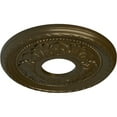 thumbnail image 3 of Ekena Millwork 12 1/8"OD x 3 1/2"ID x 1"P Palmetto Ceiling Medallion (Fits Canopies up to 4 7/8"), Hand-Painted Brass, 3 of 6