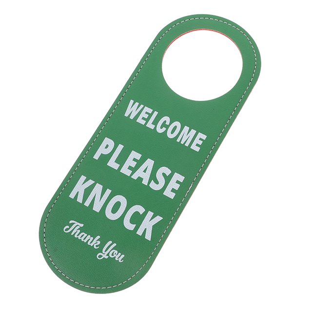 unbranded Señal De Privacidad En Cuero PU Verde Para Puerta Con Mensaje Profesional En Inglés