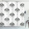 thumbnail image 1 of Ambesonne Floral Shower Curtain, Bohemian Style Lotus Flowers, 69"Wx75"L, Charcoal Grey White, 1 of 2