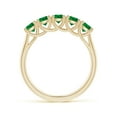 thumbnail image 2 of ANGARA Natural Half Eternity Five Stone 1 ct Emerald Wedding Band in 14K Yellow Gold for Women (Size-3.8mm) | May Birthstone, Birthday, Anniversary, Jewelry Gift for Women | Natural Emerald Ring, 2 of 13