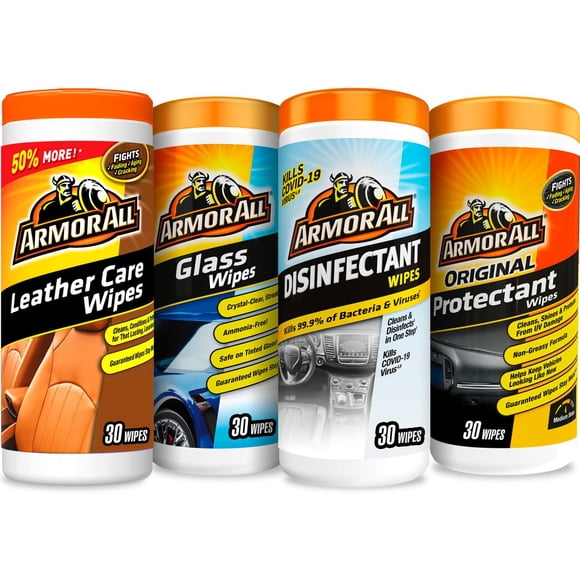 Kit de toallitas limpiadoras para interiores de automóviles Armor All Disinfect, 4 unidades